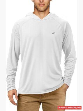 Men's UPF 50+ Quick-Dry Long Sleeve Rash Guard Hoodie for Swimming Hiking